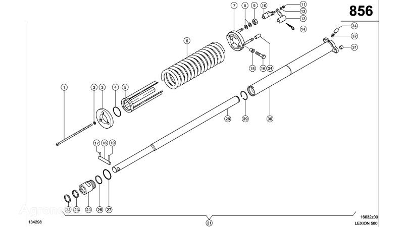 0006687541 hydraulic cylinder for Claas Lexion 580  grain harvester