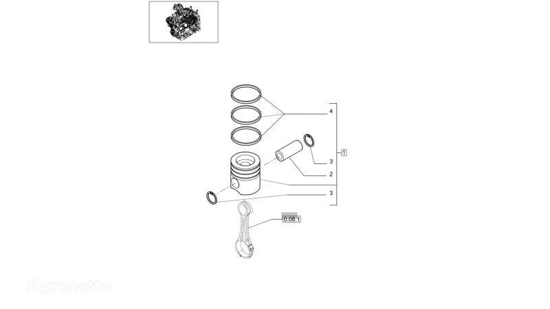 87317252 piston for New Holland T6010  wheel tractor